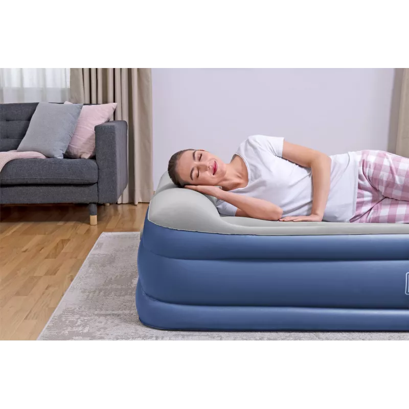 Bestway Tritech Cama hinchable Queen con bomba AC integrada y recubrimiento antimicrobiano 2,03 m x 1,52 m x 46 cm