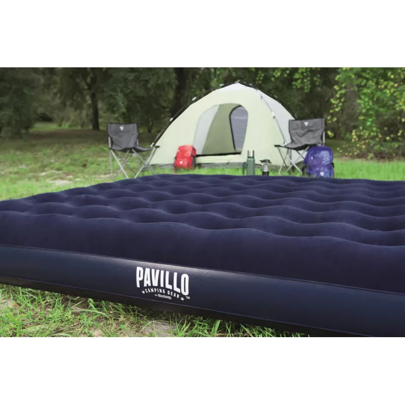 Bestway Flocked Airbed – King – 2,03 m x 1,83 m x 22 cm, Colchón doble