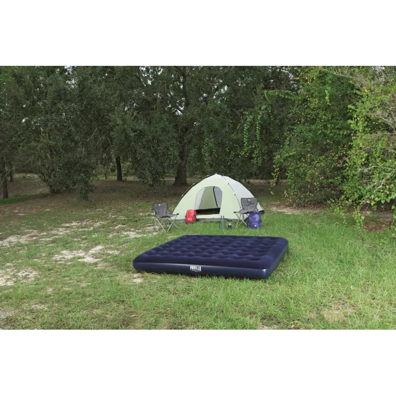 Bestway Flocked Airbed – King – 2,03 m x 1,83 m x 22 cm, Colchón doble