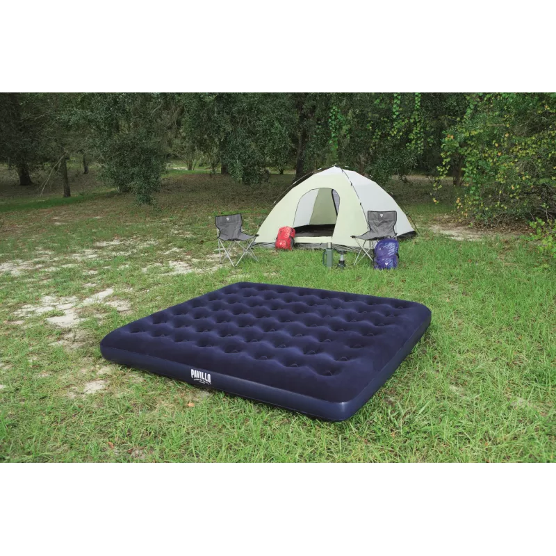 Bestway Flocked Airbed – King – 2,03 m x 1,83 m x 22 cm, Colchón doble