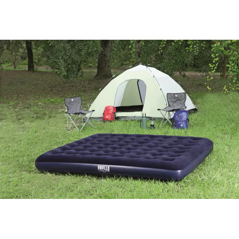 Bestway Flocked Airbed – King – 2,03 m x 1,83 m x 22 cm, Colchón doble