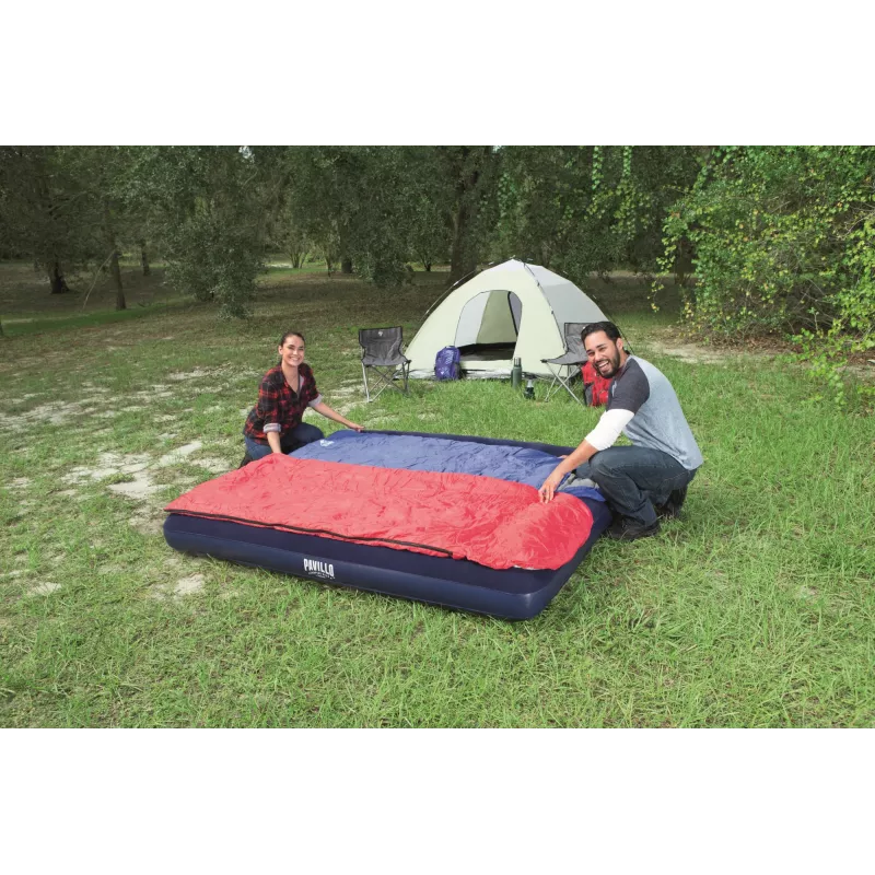 Bestway Flocked Airbed – King – 2,03 m x 1,83 m x 22 cm, Colchón doble