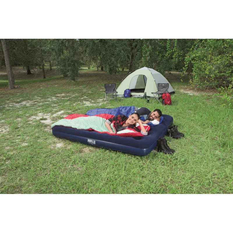 Bestway Flocked Airbed – King – 2,03 m x 1,83 m x 22 cm, Colchón doble
