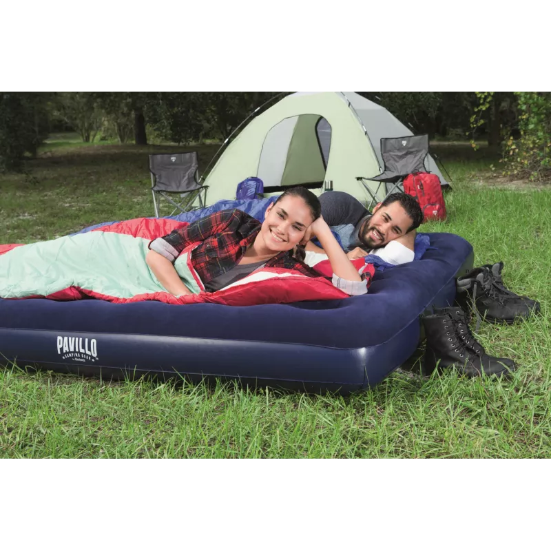 Bestway Flocked Airbed – King – 2,03 m x 1,83 m x 22 cm, Colchón doble