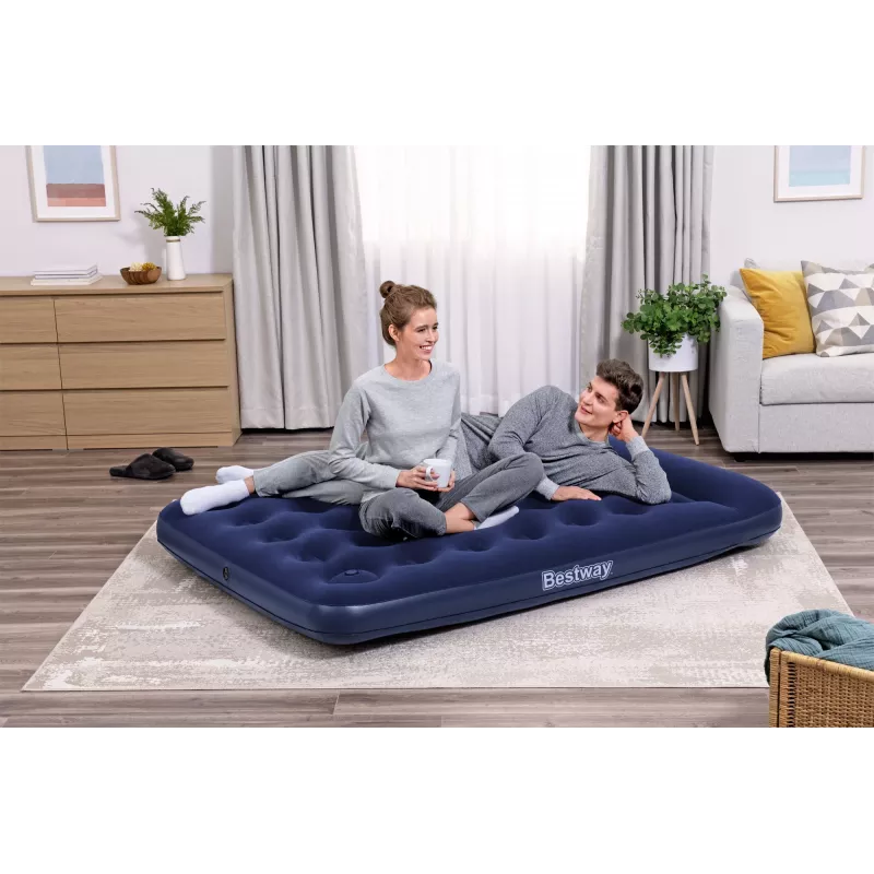 Bestway Colchón hinchable Full con bomba de pie integrada 1,91 m x 1,37 m x 28 cm