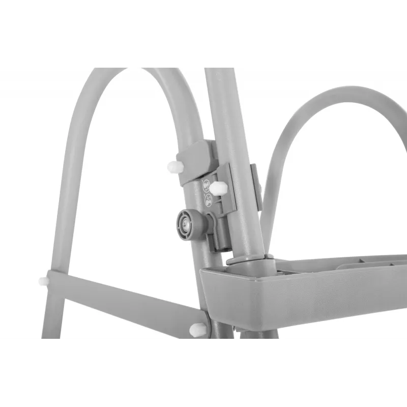 Bestway Flip & Lock Escalera para piscina desmontable 1,07 m, Escalera, Gris, Metal, 150 kg, 3 peldaños, 107 cm