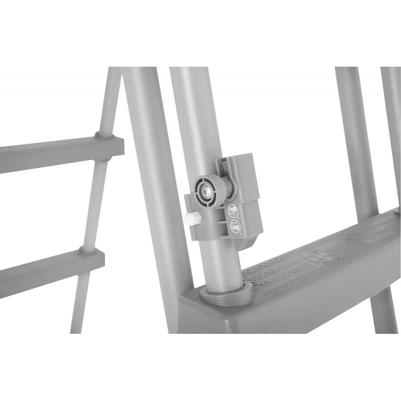 Bestway Flip & Lock Escalera para piscina desmontable 1,07 m, Escalera, Gris, Metal, 150 kg, 3 peldaños, 107 cm