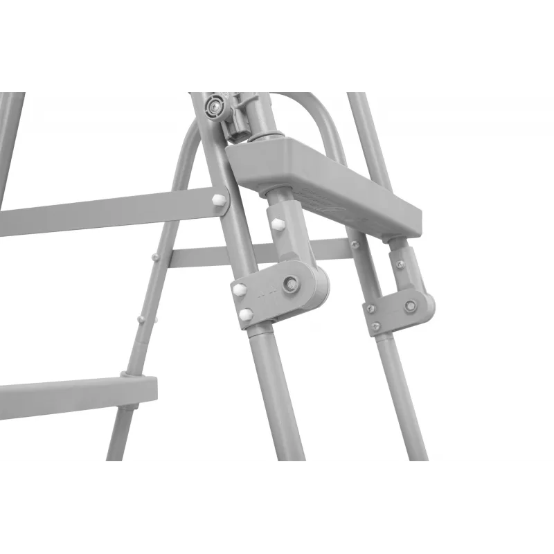 Bestway Flip & Lock Escalera para piscina desmontable 1,07 m, Escalera, Gris, Metal, 150 kg, 3 peldaños, 107 cm