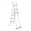 Bestway Flip & Lock Escalera para piscina desmontable 1,07 m, Escalera, Gris, Metal, 150 kg, 3 peldaños, 107 cm