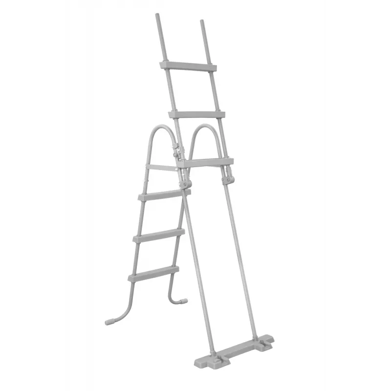 Bestway Flip & Lock Escalera para piscina desmontable 1,07 m, Escalera, Gris, Metal, 150 kg, 3 peldaños, 107 cm