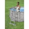 Bestway Flip & Lock Escalera para piscina desmontable 1,07 m, Escalera, Gris, Metal, 150 kg, 3 peldaños, 107 cm