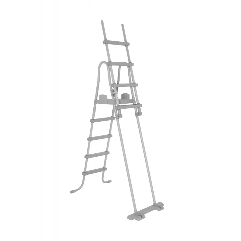 Bestway Flip & Lock Escalera para piscina desmontable 1,32 m, Escalera, Gris, Metal, Plástico, 150 kg, 4 peldaños, EN16582