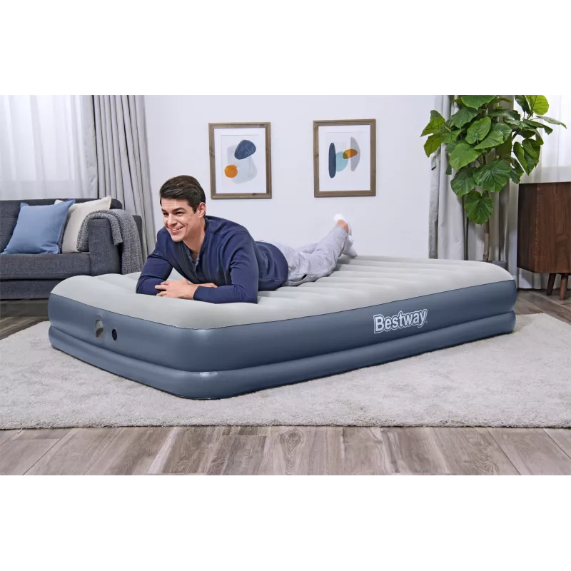 Bestway Tritech Colchón hinchable Queen con bomba recargable 2,03 m x 1,52 m x 36 cm
