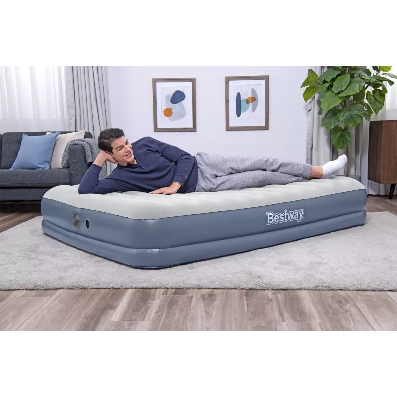 Bestway Tritech Colchón hinchable Queen con bomba recargable 2,03 m x 1,52 m x 36 cm