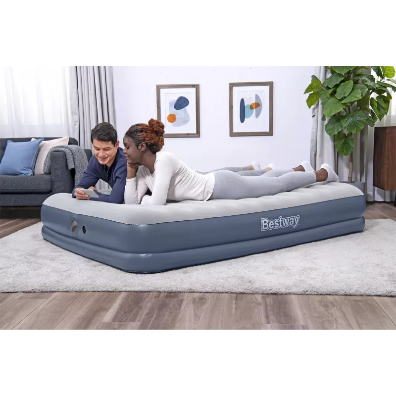 Bestway Tritech Colchón hinchable Queen con bomba recargable 2,03 m x 1,52 m x 36 cm