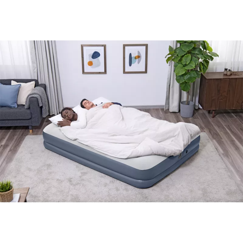 Bestway Tritech Colchón hinchable Queen con bomba recargable 2,03 m x 1,52 m x 36 cm
