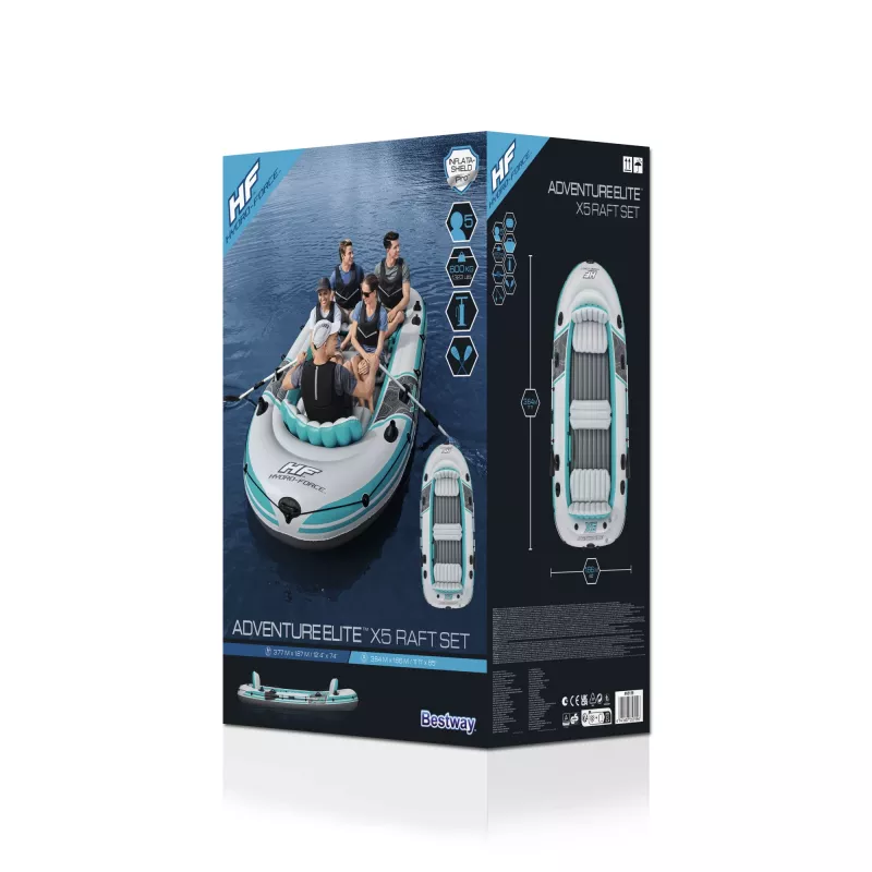 Bestway Hydro-Force Adventure Elite X5 Set de balsa hinchable 3,64 m