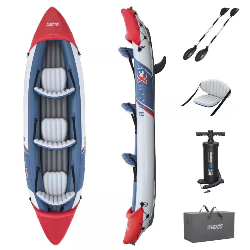 Bestway Hydro Force Rapid X3 Set de kayak hinchable para 3 personas 3,81 m