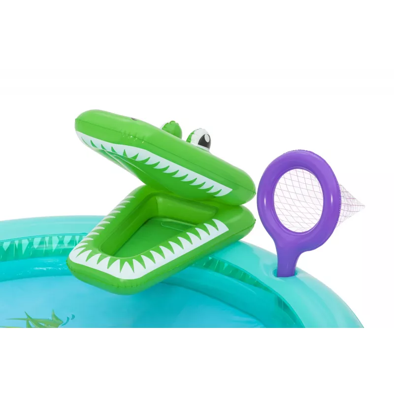Bestway Crocodile Cove Centro de juegos acuáticos y piscina hinchable para niños 2,24 m x 1,81 m x 72 cm