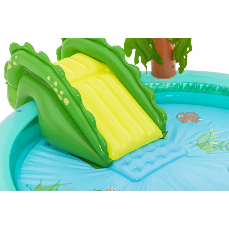 Bestway Crocodile Cove Centro de juegos acuáticos y piscina hinchable para niños 2,24 m x 1,81 m x 72 cm