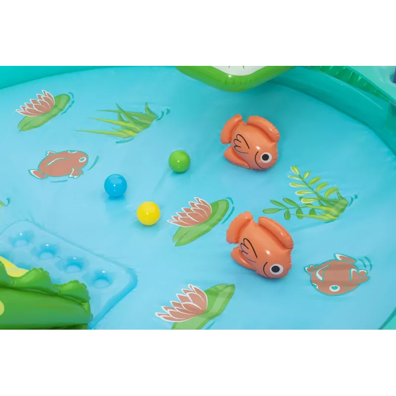 Bestway Crocodile Cove Centro de juegos acuáticos y piscina hinchable para niños 2,24 m x 1,81 m x 72 cm