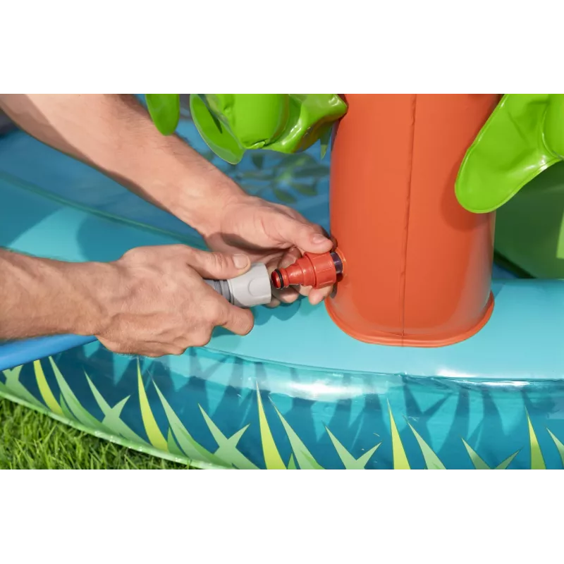 Bestway Crocodile Cove Centro de juegos acuáticos y piscina hinchable para niños 2,24 m x 1,81 m x 72 cm