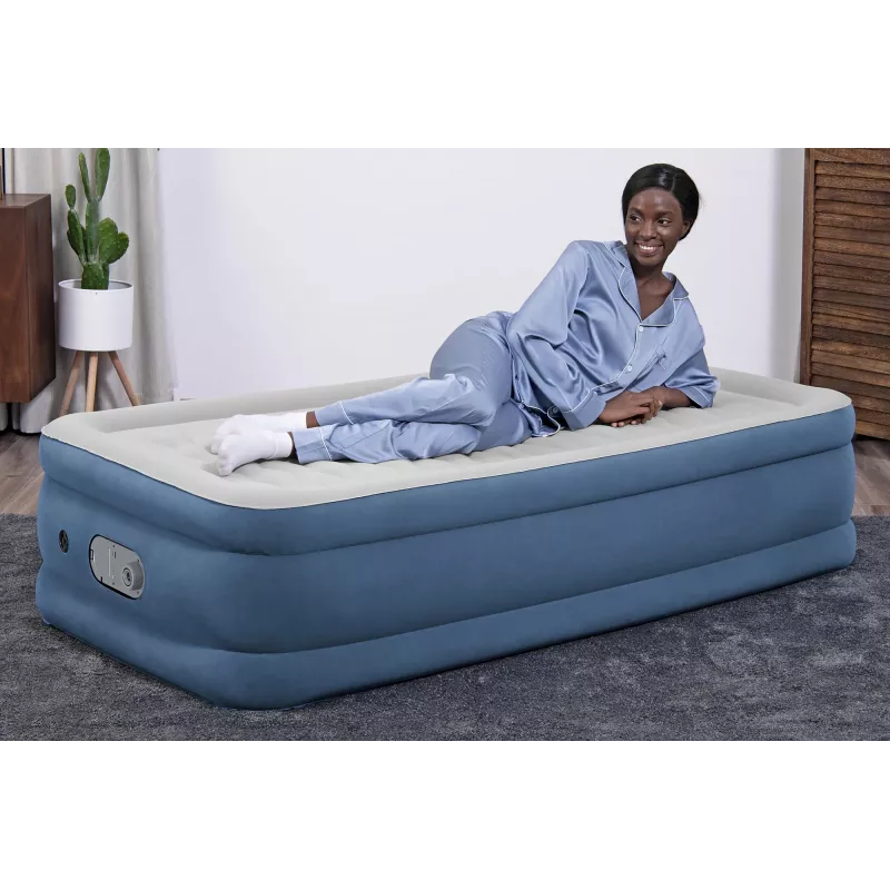 Bestway AlwayzAire Cama hinchable Twin con bomba doble integrada 1,91 m x 97 cm x 46 cm