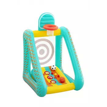 Bestway Perfect Aim Juego de jardín hinchable 3 en 1, Centro de juegos hinchable, 5 año(s), Policloruro de vinilo (PVC), Multicolor