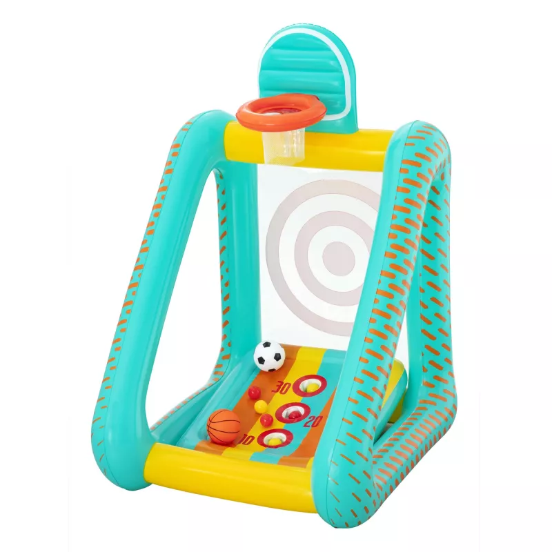 Bestway Perfect Aim Juego de jardín hinchable 3 en 1, Centro de juegos hinchable, 5 año(s), Policloruro de vinilo (PVC), Multicolor