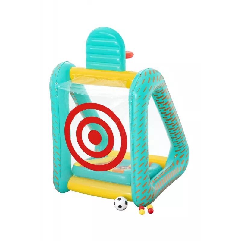 Bestway Perfect Aim Juego de jardín hinchable 3 en 1, Centro de juegos hinchable, 5 año(s), Policloruro de vinilo (PVC), Multicolor