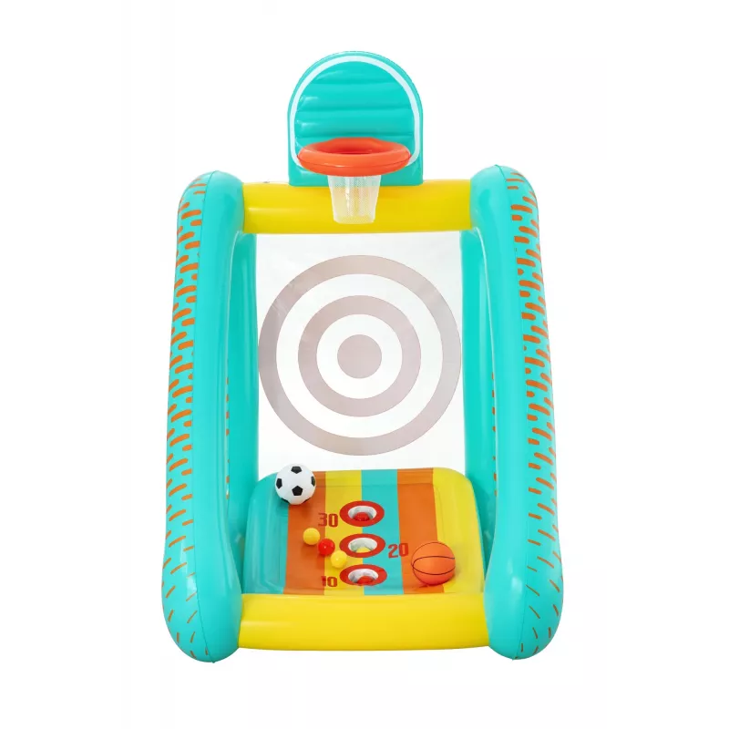 Bestway Perfect Aim Juego de jardín hinchable 3 en 1, Centro de juegos hinchable, 5 año(s), Policloruro de vinilo (PVC), Multicolor