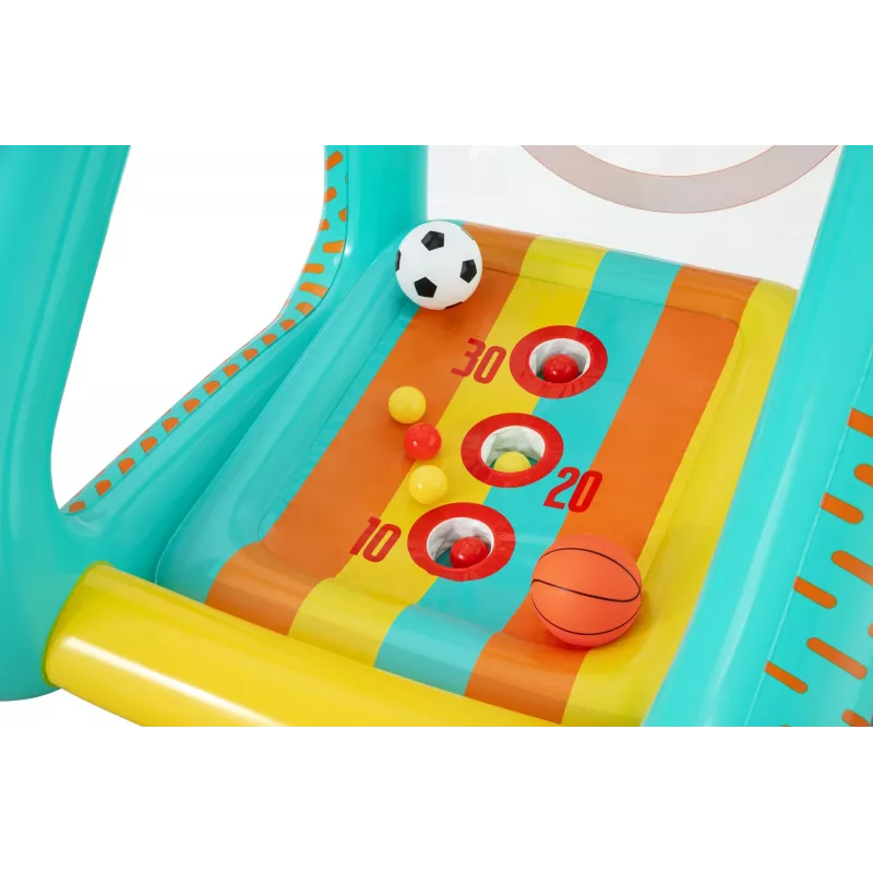 Bestway Perfect Aim Juego de jardín hinchable 3 en 1, Centro de juegos hinchable, 5 año(s), Policloruro de vinilo (PVC), Multicolor