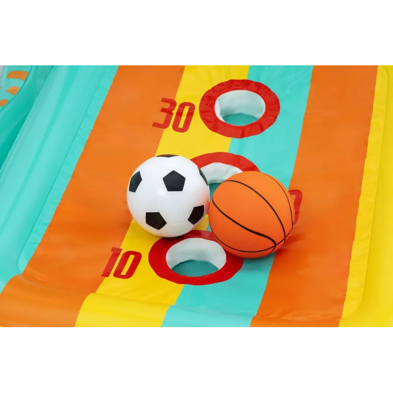 Bestway Perfect Aim Juego de jardín hinchable 3 en 1, Centro de juegos hinchable, 5 año(s), Policloruro de vinilo (PVC), Multicolor