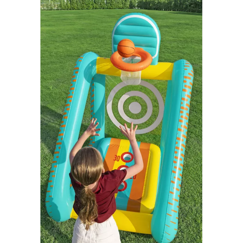 Bestway Perfect Aim Juego de jardín hinchable 3 en 1, Centro de juegos hinchable, 5 año(s), Policloruro de vinilo (PVC), Multicolor