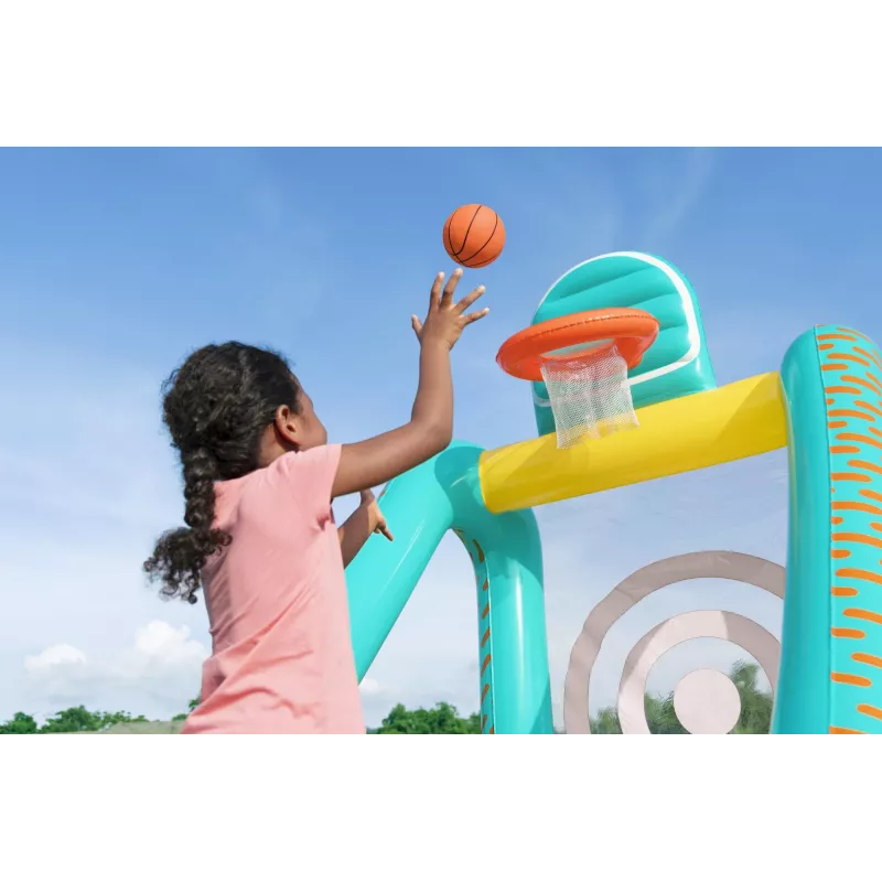 Bestway Perfect Aim Juego de jardín hinchable 3 en 1, Centro de juegos hinchable, 5 año(s), Policloruro de vinilo (PVC), Multicolor