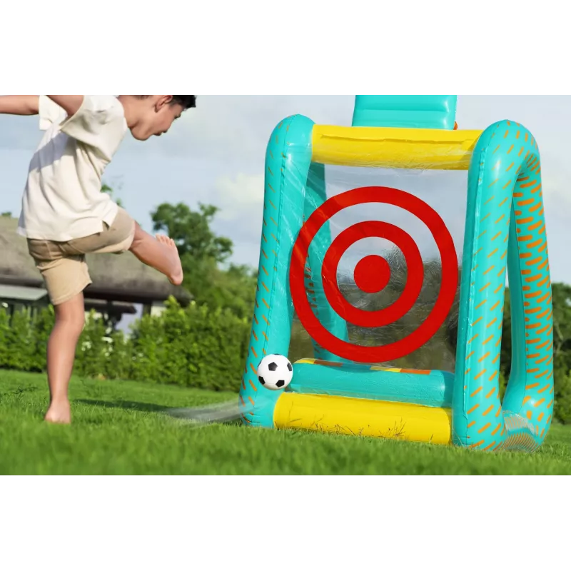 Bestway Perfect Aim Juego de jardín hinchable 3 en 1, Centro de juegos hinchable, 5 año(s), Policloruro de vinilo (PVC), Multicolor