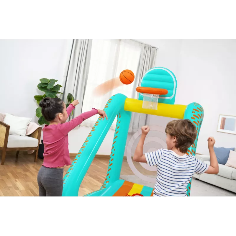 Bestway Perfect Aim Juego de jardín hinchable 3 en 1, Centro de juegos hinchable, 5 año(s), Policloruro de vinilo (PVC), Multicolor