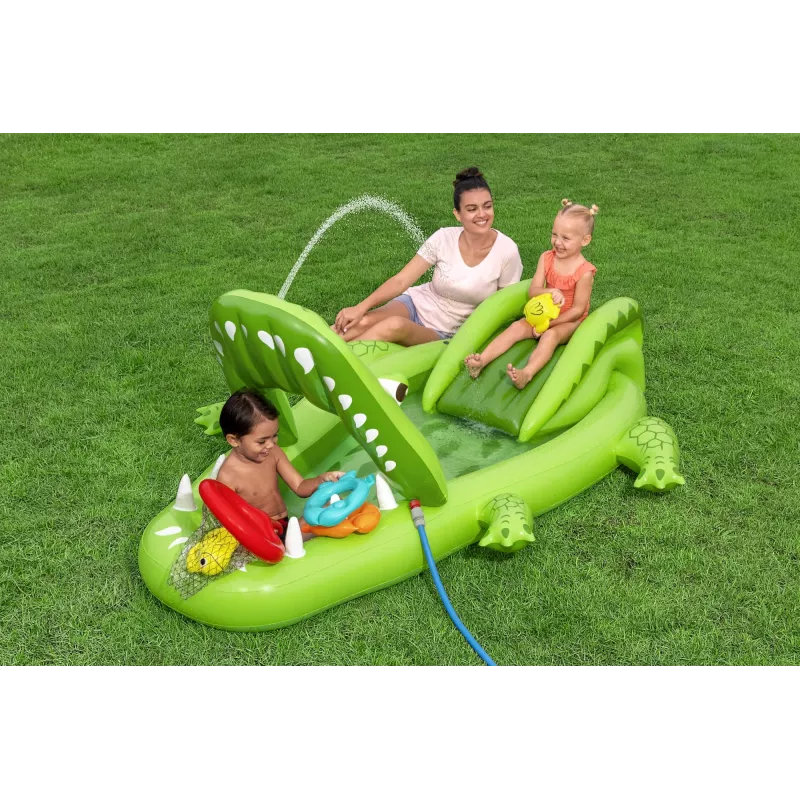 Bestway Later Gator Parque acuático y piscina hinchable para niños 2,34 m x 1,63 m x 87 cm