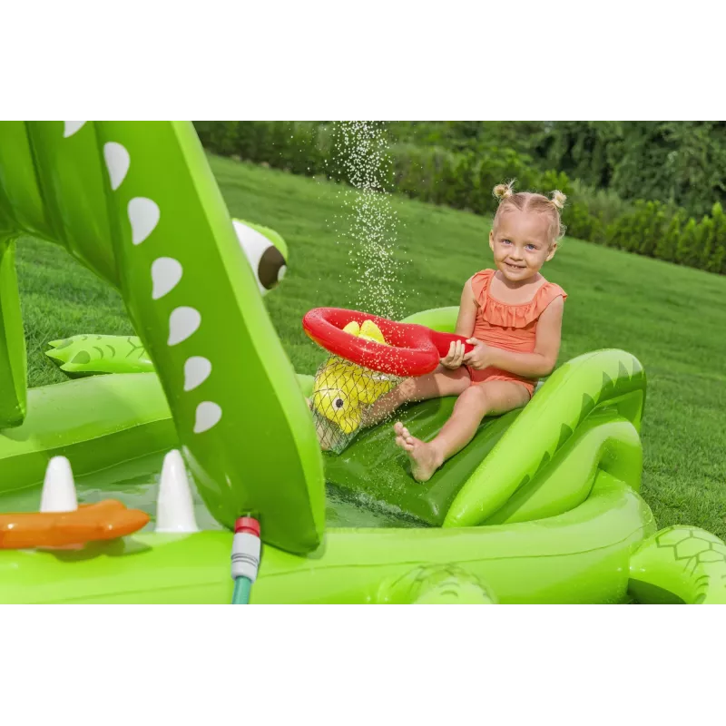 Bestway Later Gator Parque acuático y piscina hinchable para niños 2,34 m x 1,63 m x 87 cm