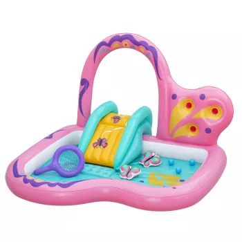 Bestway Butterfly Wonder Centro de juegos acuáticos y piscina hinchable para niños 1,80 m x 1,80 m x 1,17 m
