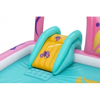 Bestway Butterfly Wonder Centro de juegos acuáticos y piscina hinchable para niños 1,80 m x 1,80 m x 1,17 m