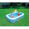 Bestway Piscina familiar hinchable 2,29 m x 1,52 m x 56 cm, Piscina hinchable, 702 L, Rectangular, 6 años, Vinilo, Multicolor