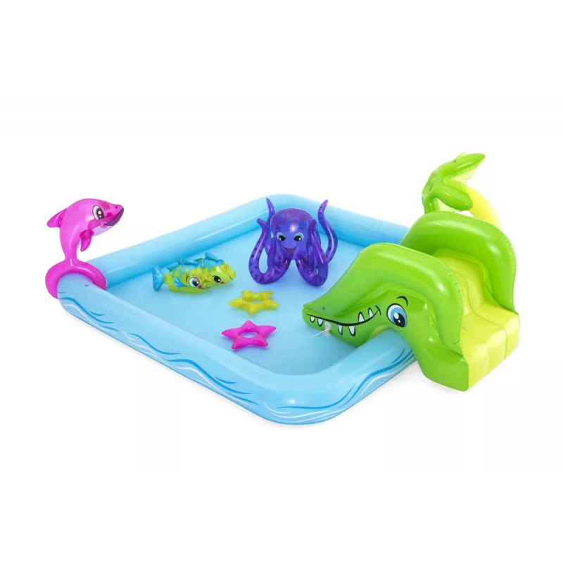 Bestway Play Center Fantastic Aquarium Piscina de juego, Piscina hinchable, 308 L, Forma de 8, 2 a., Vinilo, Multicolor