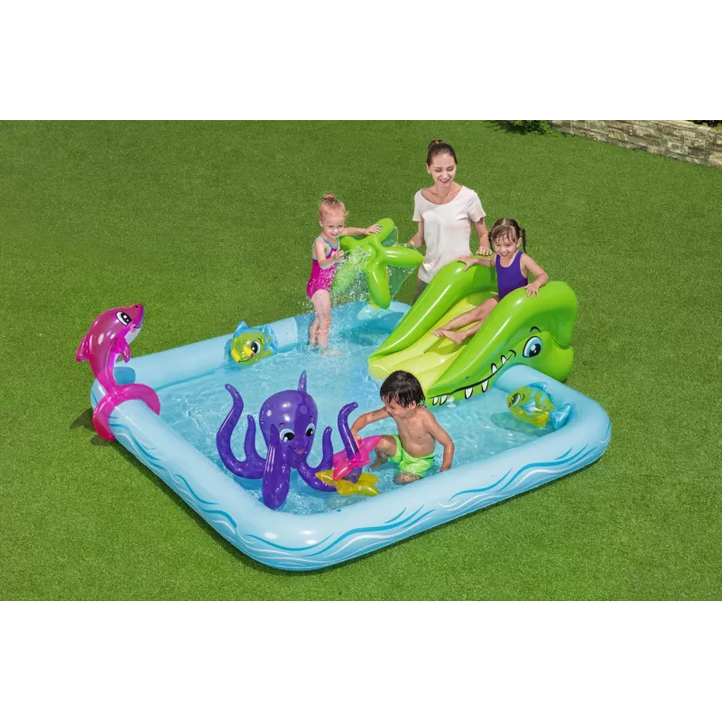 Bestway Play Center Fantastic Aquarium Piscina de juego, Piscina hinchable, 308 L, Forma de 8, 2 a., Vinilo, Multicolor