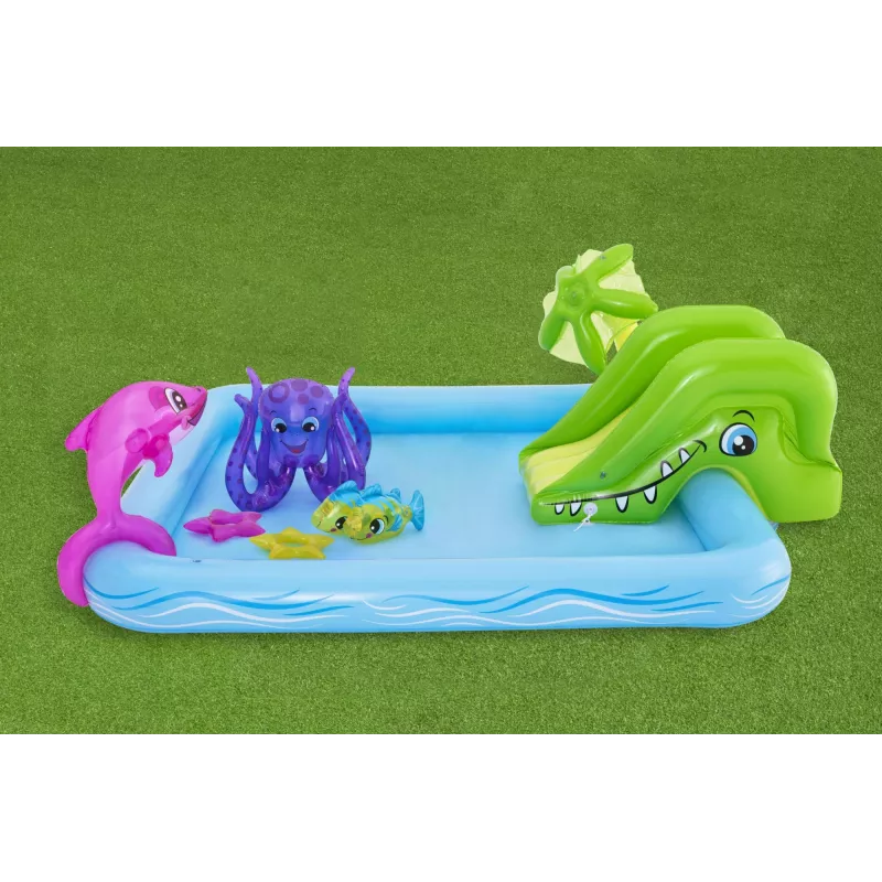 Bestway Play Center Fantastic Aquarium Piscina de juego, Piscina hinchable, 308 L, Forma de 8, 2 a., Vinilo, Multicolor