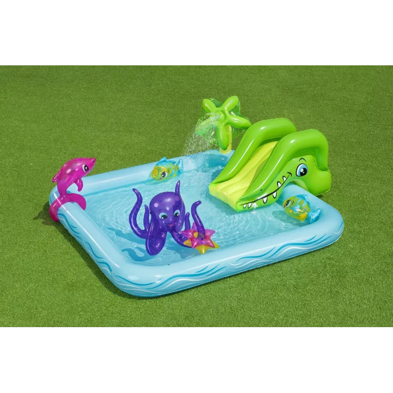 Bestway Play Center Fantastic Aquarium Piscina de juego, Piscina hinchable, 308 L, Forma de 8, 2 a., Vinilo, Multicolor