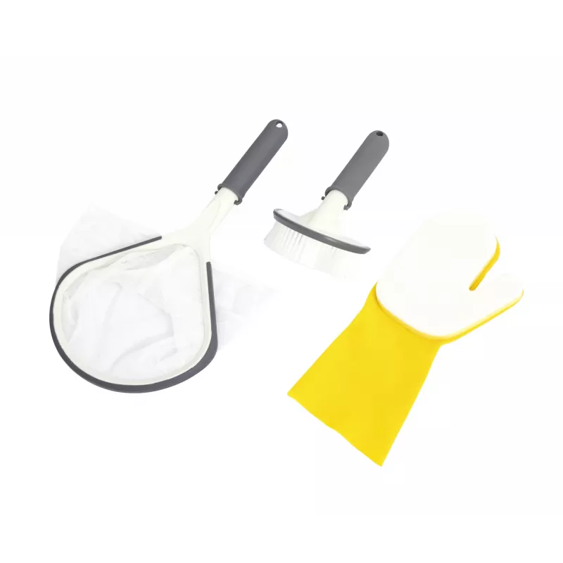 Bestway Lay-Z-Spa Juego de herramientas todo en uno, set de limpieza, todas las marcas, gris, blanco, amarillo, 394 g, caja a todo color, 80 mm