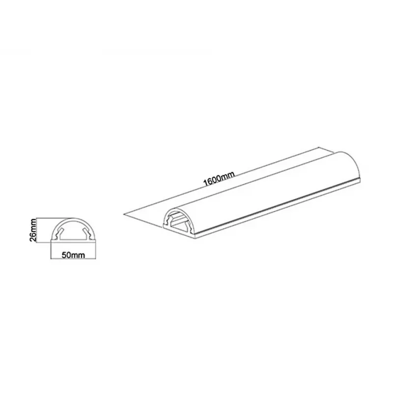 Multibrackets M Universal cubrecables blanco 50mm-W 1600-L, blanco, aluminio, 50 mm, 1 ud., 64 mm, 1620 mm
