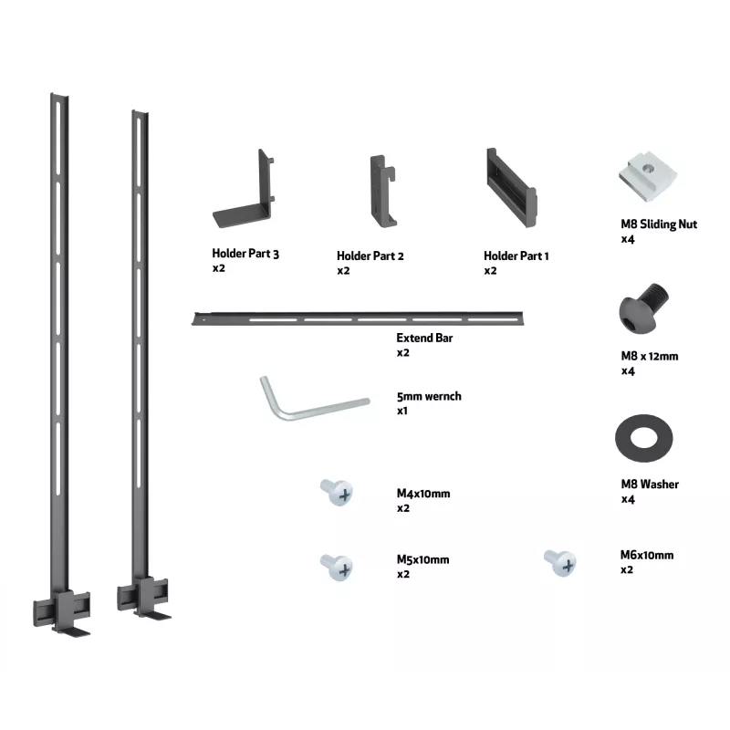 Multibrackets M Pro Series - Soporte para barra de sonido XL, Negro, Acero, 15 kg, 165,1 cm (65