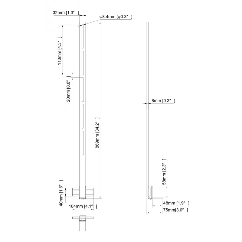 Multibrackets M Pro Series - Soporte para barra de sonido XL, Negro, Acero, 15 kg, 165,1 cm (65